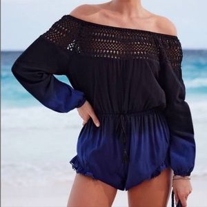 VICTORIAS SECRET black and blue ombré romper size S